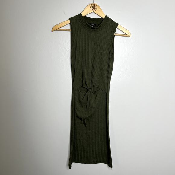 Rue 21 Green Bodycon Ribbed Cut Out Dress - Picture 4 of 7